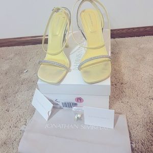 Jonathan Simkhai Luxon Crystal Harness Sandal in Daffodil size 39